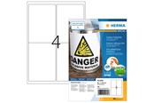 Papier, Fotopapier und Etiketten - HERMA Wetterfeste Outdoor-Folienetiketten A4, 99,1 x 139 mm, weiß, extrem stark haftend, dehnfähig - 9539
