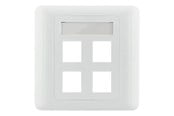 Netzwerkzubehör - Deltaco VR-228 Flush mount for Keystone 4-Ports White - VR-228