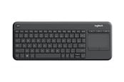 Tastaturen - Logitech K400 Plus Ergonomic Wireless Touch - Tastatur - Belgien - Schwarz - 920-007131