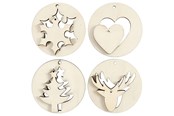 Kleiderbügel und Haken - Creativ Company Wooden Christmas Pendants 2in1 8st. - 565090
