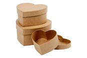 Kunst & Handwerk Ausstattung - Creativ Company Hearts Boxes Papier-mache 3pcs. - 263760