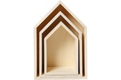 Kleiderbügel und Haken - Creativ Company Wooden Houses with Hanging Hook 3pcs. - 55920