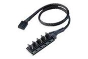 Stromkabel (Extern) - Akasa FLEXA FP5H - fan power splitter - 4 pin PWM to 4 pin PWM - 30 cm - AK-CBFA08-30BK