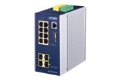 Switches - PLANET IGS-5225-8P4S Industrial L2+ 8-Port 10/100/1000T 802.3at PoE + 2-Port 100/1G SFP + 2-Port 100/1G/2.5G SFP Managed Ethernet Switch - IGS-5225-8P4S