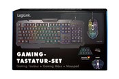 Tastaturen - LogiLink Gaming-Set keyboard mouse and mouspad - Gaming Tastatur - Deutsch - Schwarz - ID0185