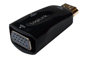 Display Kabel - LogiLink HDMI adapter A/M to VGA/F + 3.5 mm/F 1080p black - CV0107