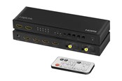 Video Audio Switcher - LogiLink HDMI switch 4x2-Port matrix 4K/60 Hz HDR ARC extract scaler RC - HD0049