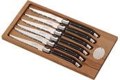 Küchengerät - Jean Dubost Knive sort i oliventræ-æske 6stk Laguiole - JL0060014L02051