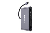 Dockingstationen - Canyon DS-14 8-in-1 USB-C Hub 4K, Dunkelgrau - CNS-TDS14