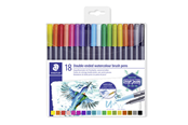 Utensilien zum Schreiben und Zeichnen - Staedtler Double-ended watercol. brush  18pcs - 3001 TB18
