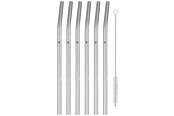 Küchenzubehör - WMF Baric straw 6 pcs. 24 cm curved w. brush - 0608966040