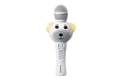 Tragbare & Party-Lautsprecher - Lenco BMC-060WH - Karaoke microphone with Bluetooth® SD slot lights Aux out- White - BMC-060WH