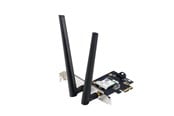 Netzwerkadapter (Netzkarte, Druckserver, u.s.w.) - ASUS PCE-AXE5400 WiFi 6E PCI-E Adapter with 2 external antennas. Supporting 6GHz band 160MHz Bluetooth 5.2 WPA3 network security OFDMA and MU-MIMO - 90IG07I0-ME0B10