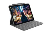 Tastaturen - Logitech Slim Folio - keyboard and folio case - QWERTZ - German - oxford grey - Tastatur & Folio-Set - Deutsch - Grau - 920-011423
