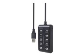USB-Hubs - Gembird UHB-U2P10P-01 - hub - 10 ports USB-Hubs - 10 - Schwarz - UHB-U2P10P-01