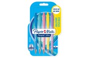 Utensilien zum Schreiben und Zeichnen - Paper Mate Flexgrip Ultra-Druckkugelschreiber | mittlere Spitze (1,0 mm) | blaue Tinte | Pastellfarben | 5 Stück - 2162277
