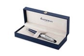 Utensilien zum Schreiben und Zeichnen - Waterman Expert Kugelschreiber | Metall und blaue Lackierung | ziselierte Kappe | blaue Tinte | Geschenkbox - 2166466