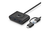 USB-Hubs - UGREEN USB 3.0 Hub with USB-A & USB-C Port USB-Hubs - USB 3.0 - 4 - Schwarz - 40850