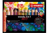 Hobby-Zubehör - STABILO woody Arty 3 in 1 cardboard wallet of 10 pens incl. a sharpener - 208542