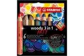 Hobby-Zubehör - STABILO  woody Arty 3 in 1 cardboard wallet of 6 pens incl. a sharpener - 208548