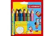 Hobby-Zubehör - STABILO  woody Arty 3 in 1 cardboard wallet of 6 pens incl. a sharpener - 208550