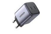 Handys - Adapter und Ladegeräte - UGREEN Nexode GaN 45W Dual USB-C PD Charger - Space Gray - 90573