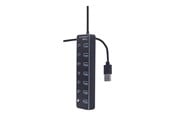 USB-Hubs - Gembird - hub - with switches black - 7 ports USB-Hubs - USB 3.2 - 7 - Schwarz - UHB-U3P7P-01