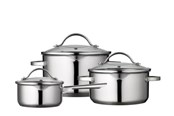 Töpfe - Funktion Pot set with lid 6 pieces 18/8 steel - 200168