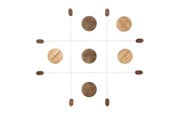 Gartenspiele - Tic-Tac-Toe 90 x 90 cm Grey/Brown Rubberwood - 26932