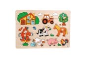 Puzzle - Goki Wooden Stud Puzzle Farm Retro 9pcs. Holz - 57995