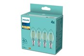 LED-Birnen - Philips LED-Lampe Classic Candle 4,3W/827 (40W) Clear 4-pack E14 - 929001889793