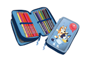 Schul-Zubehör - Euromic Bluey 2-compartment filled pencil case A6 noteboo - 048208516-RPET