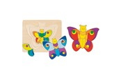 Puzzle - Goki Wooden 3-layer Puzzle Butterfly Holz - 57899