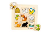 Puzzle - Goki Wooden Jigsaw Puzzle Who Lives Where? Holz - 56881