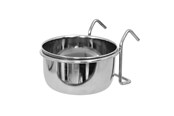 Cages, houses and accessories - Dogman Edelstahlnapf mit Käfighalterung 600ml - 976347