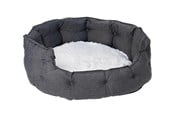 Hunde - Dogman Pet Bed Classy Memory Foam Oval Grey Medium 64x60x30cm - 805665
