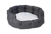 Hunde - Dogman Pet Bed Classy Memory Foam Oval Grey XL 84x80x34cm - 805667