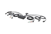 KVM Switches - StarTech.com 2-Port Dual-Monitor HDMI Cable KVM Switch 4K 60Hz Compact KVM with 5ft/1.5m USB-A/HDMI/Audio Integrated Cables Bus Powered - C2-DH46-UA2-CBL-KVM