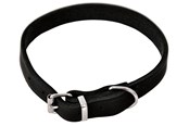 Hunde - Dogman Leather Collar Lina 14mm x 35cm Black - 122735