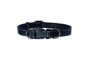 Hunde - Dogman Nylon Hundehalsband Iris Schwarz Groß 20mmx35-60cm - 123002
