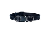 Hunde - Dogman Nylon Hundehalsband Iris Schwarz XL 25mmx38-66cm - 123003