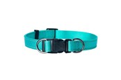 Hunde - Dogman Nylon Hundehalsband Iris Türkis Mittel 15mmx35-50cm - 123013