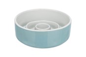 Hunde - Trixie Slow Feeding Ceramic Bowl 0.45 l/ø 14 cm grey/blue - TX24520