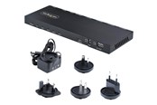 Video Audio Switcher - StarTech.com 4-Port HDMI Splitter 4K 60Hz HDMI 2.0 Video 1 In 4 Out HDMI Splitter 4K HDMI Splitter w/Built-in Scaler 3.5mm/Optical Audio Port Durable Metal Housing HDR/HDCP - HDMI-SPLITTER-44K60S