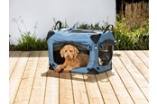 Hunde - Dogman Milou Canvas Crate Blue Medium 60x42x42cm - 375616