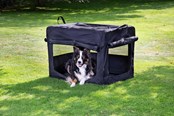 Hunde - Dogman Milou Canvas Crate Black Large 70x52x52cm - 375602