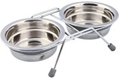 Hunde - Trixie Edelstahlnapf-Set mit Klapperschutz 2x 0.45L 13cm - TX25231