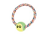 Hunde - Trixie Rope Ring with Tennis Ball 6.4cm assorted colours - TX3266