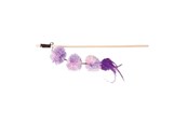 Katzen - Trixie Playing Rod with Pompom Balls 40 cm assorted colours - TX45698
