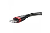 USB Kabel - Baseus Cafule USB Lightning Cable 2.4A 0.5m (Red+Black) - CALKLF-A19